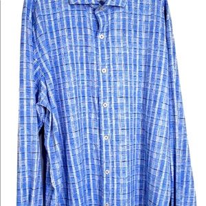 Bugatchi Shirt Super Silky Feel Plaid Flip Cuff